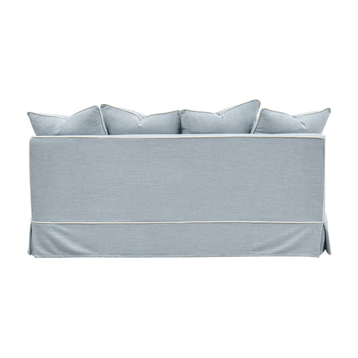 Slip Cover Only - Noosa 2.5 Seat Hamptons Sofa Beach W/White Piping Linen Blend