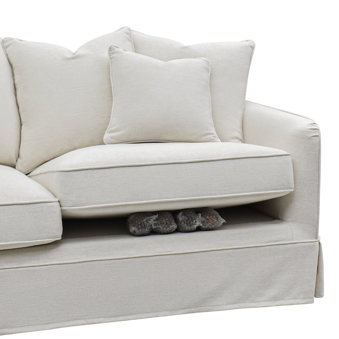 Slip Cover Only - Noosa 2.5 Seat Hamptons Sofa Ivory Linen Blend