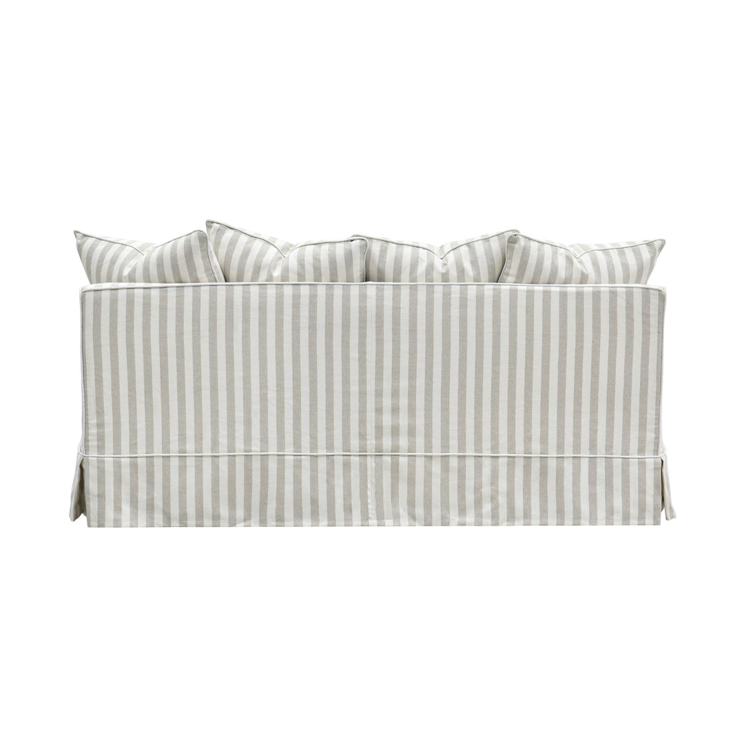 Slip Cover Only - Noosa 2.5 Seat Hamptons Sofa Natural Stripe Linen Blend