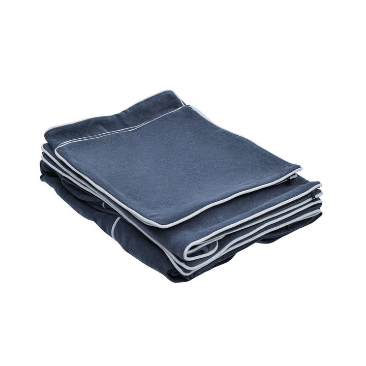 Slip Cover Only - Noosa 2.5 Seat Hamptons Sofa Navy W/White piping Linen Blend