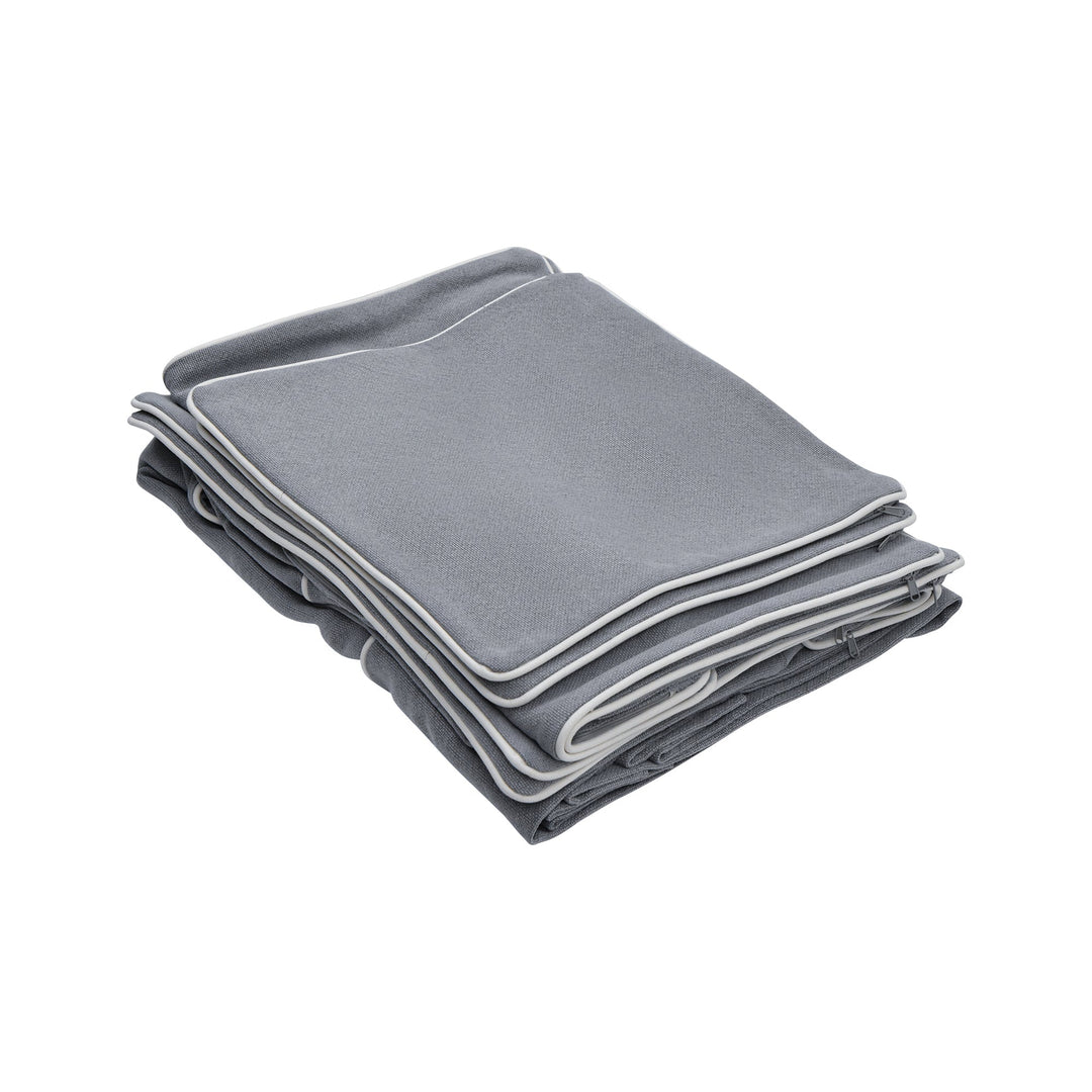 Slip Cover Only - Noosa 2.5 Seat Hamptons Sofa Grey W/White piping Linen Blend