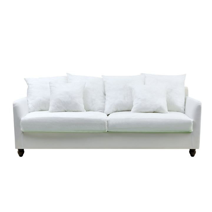 Noosa 3 Seat Hamptons Sofa Ivory Linen Blend