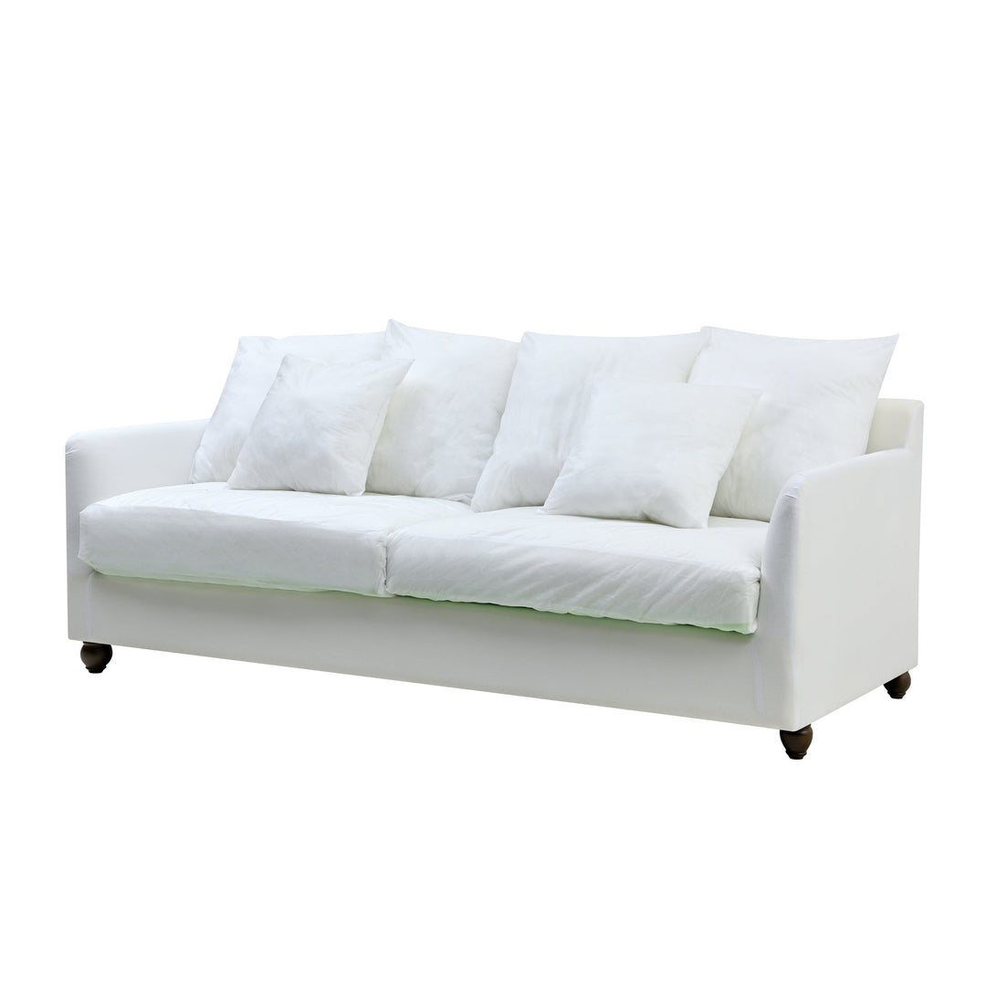 Noosa 3 Seat Hamptons Sofa Ivory Linen Blend
