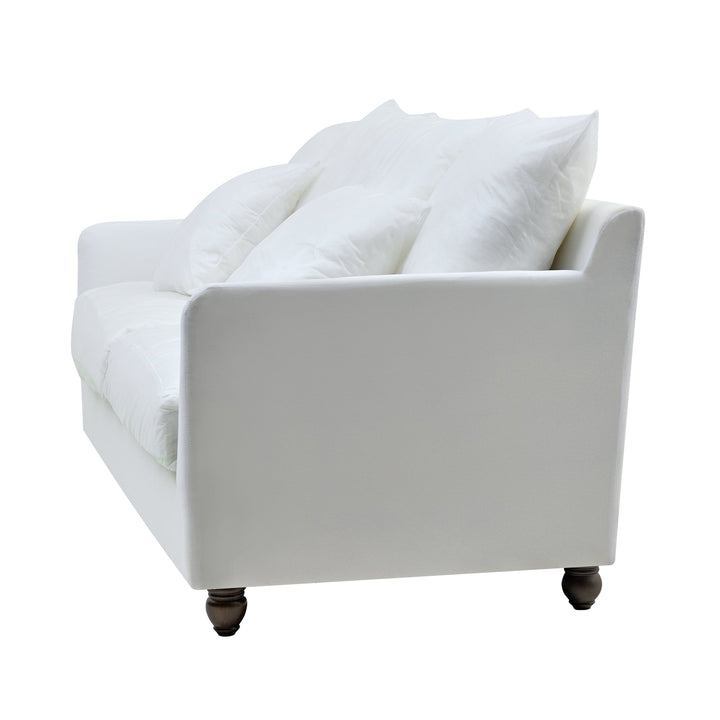 Noosa 3 Seat Hamptons Sofa Ivory Linen Blend