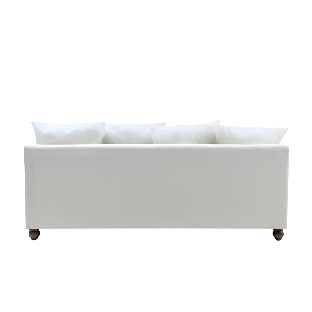 Noosa 3 Seat Hamptons Sofa Ivory Linen Blend