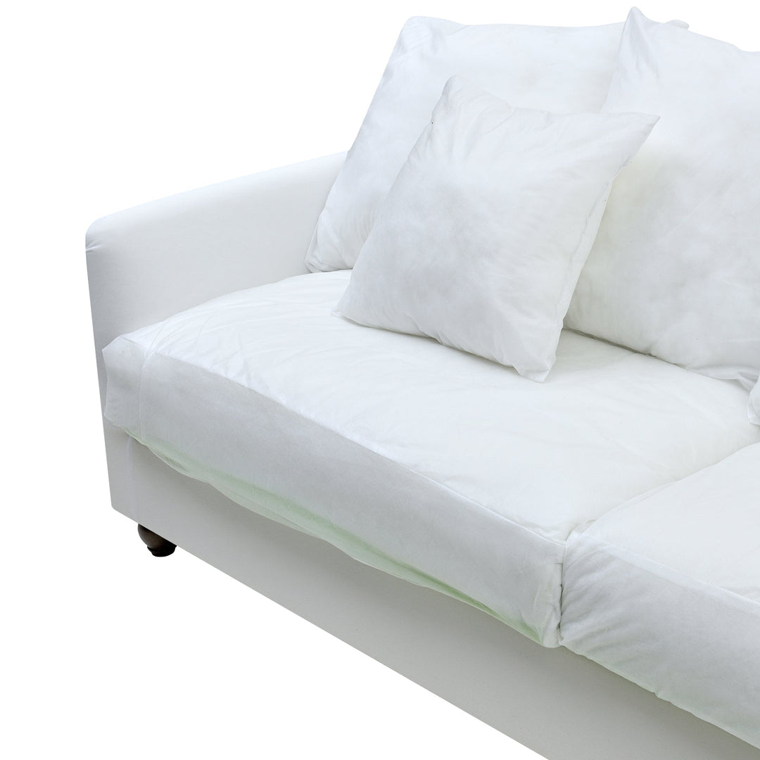 Noosa 3 Seat Hamptons Sofa Ivory Linen Blend