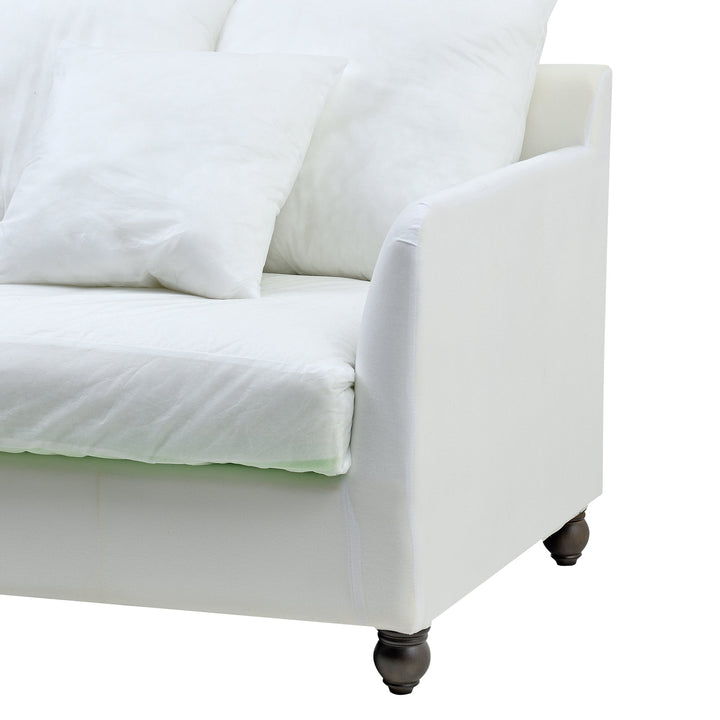 Noosa 3 Seat Hamptons Sofa Ivory Linen Blend