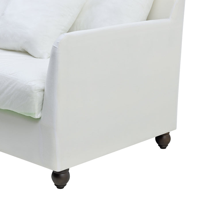 Noosa 3 Seat Hamptons Sofa Ivory Linen Blend