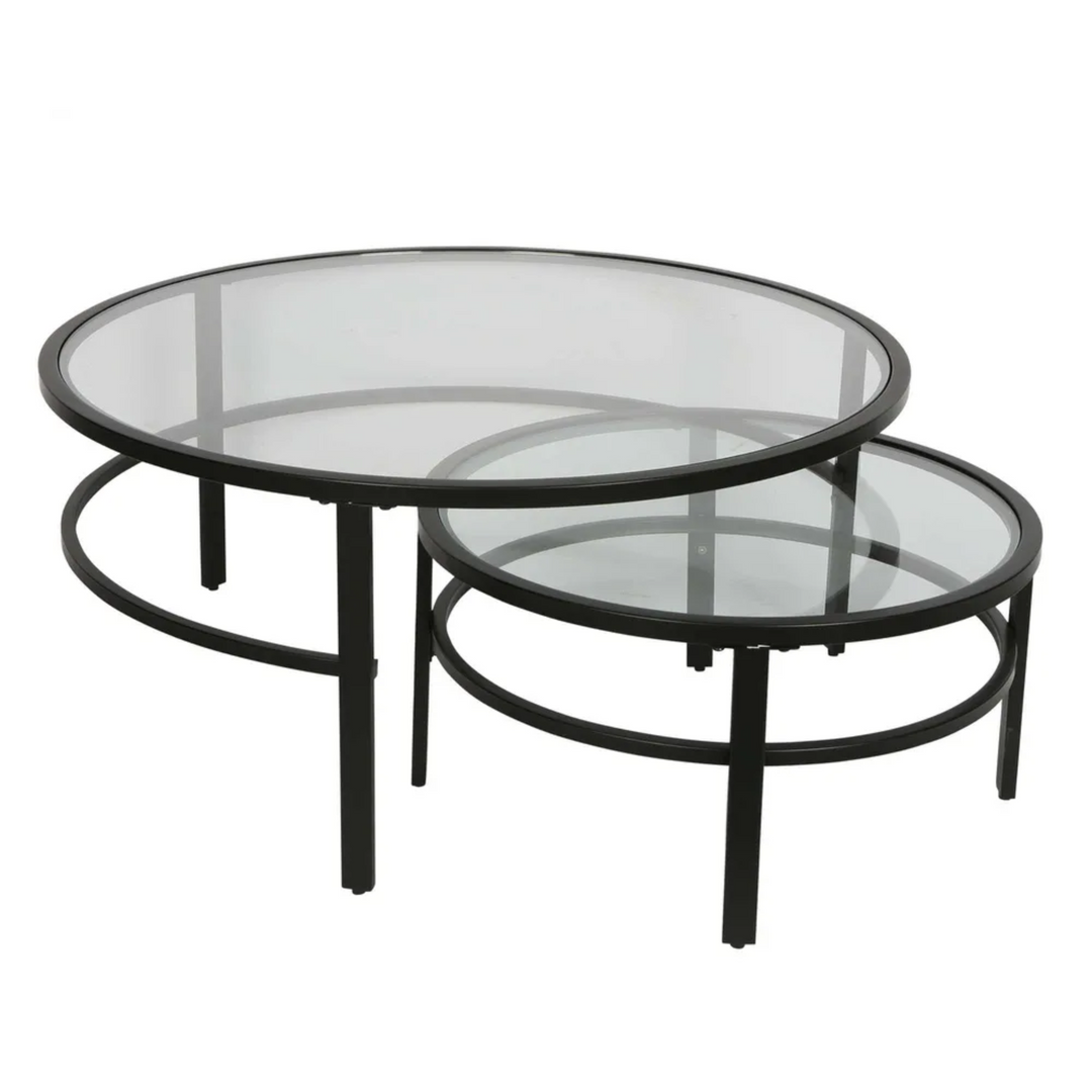 Manarola Coffee Table Nest Set Of 2 Black