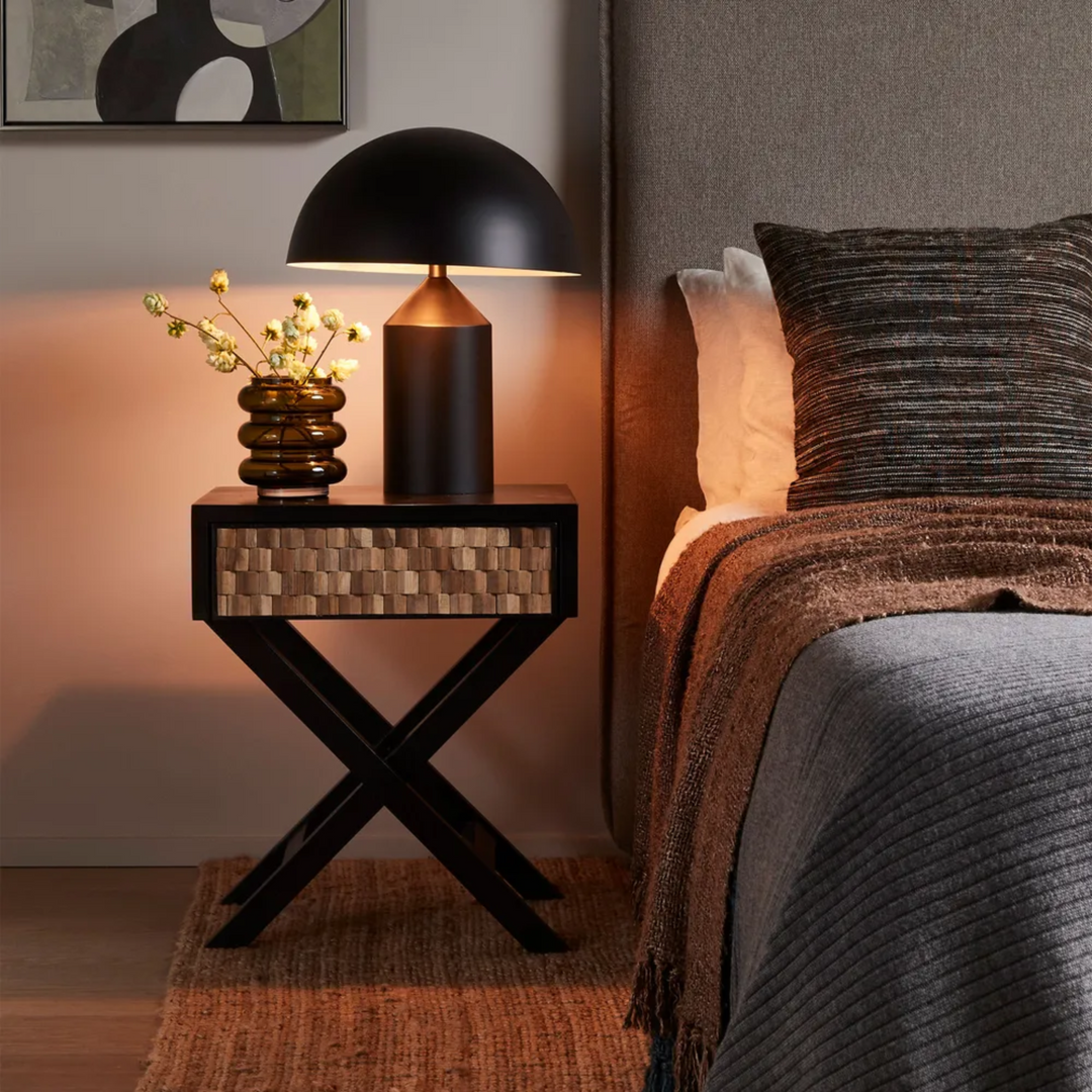 Toga Bedside Table Black