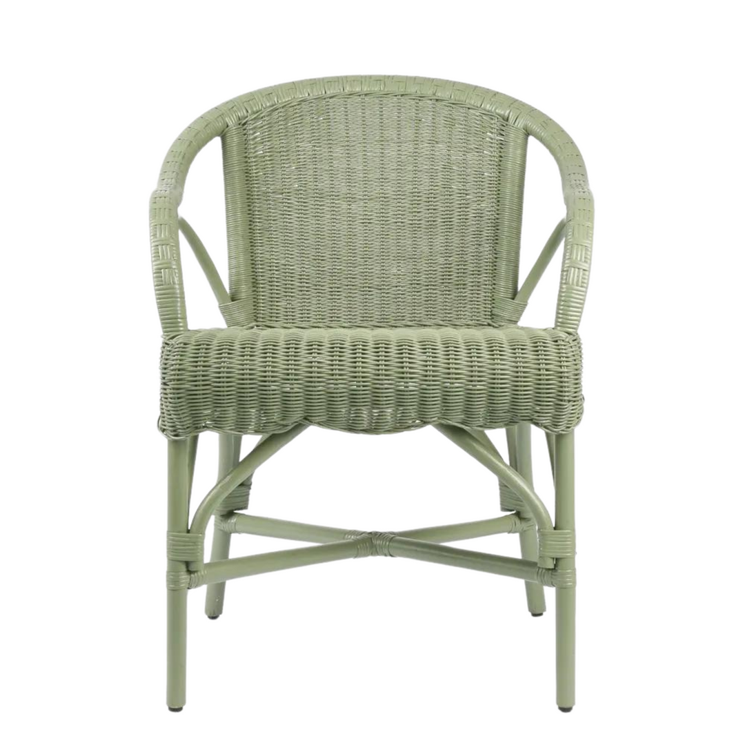 Belle Rattan Armchair Green