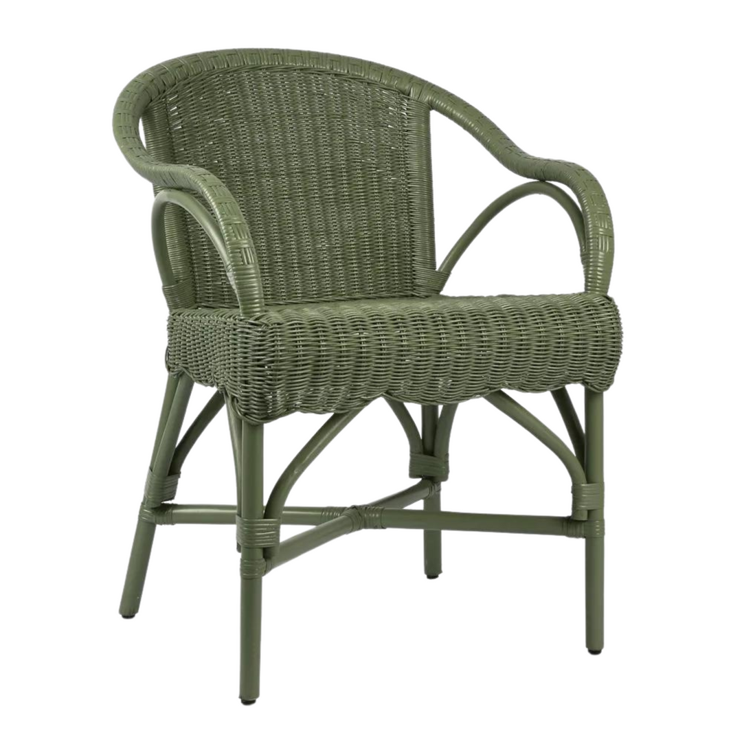 Belle Rattan Armchair Green