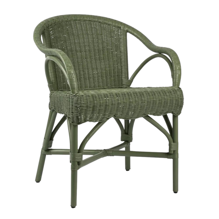 Belle Rattan Armchair Green