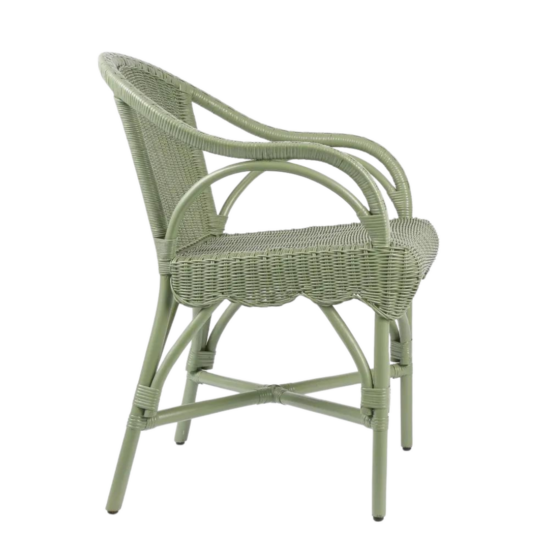 Belle Rattan Armchair Green