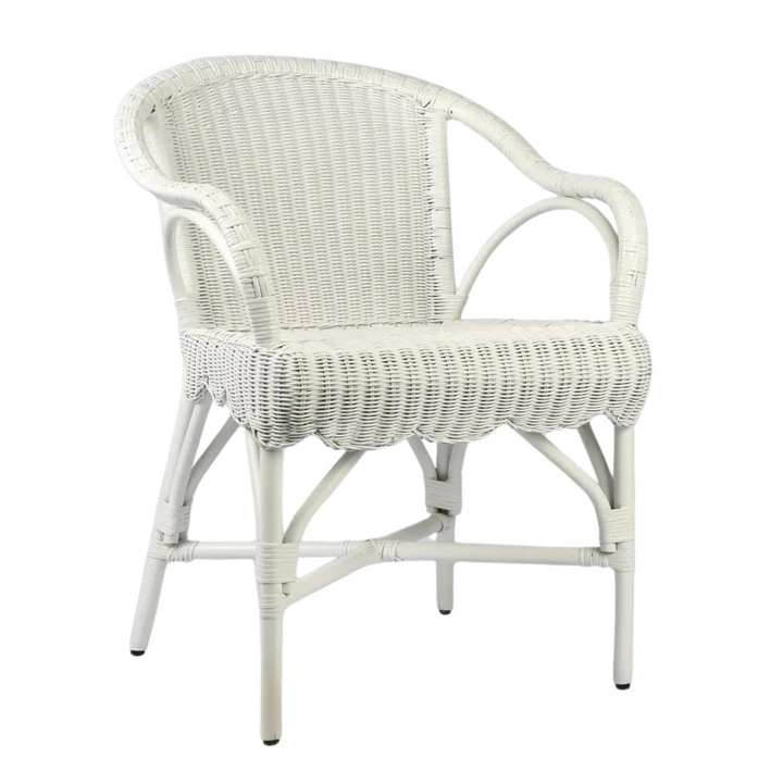 Belle Rattan Armchair White