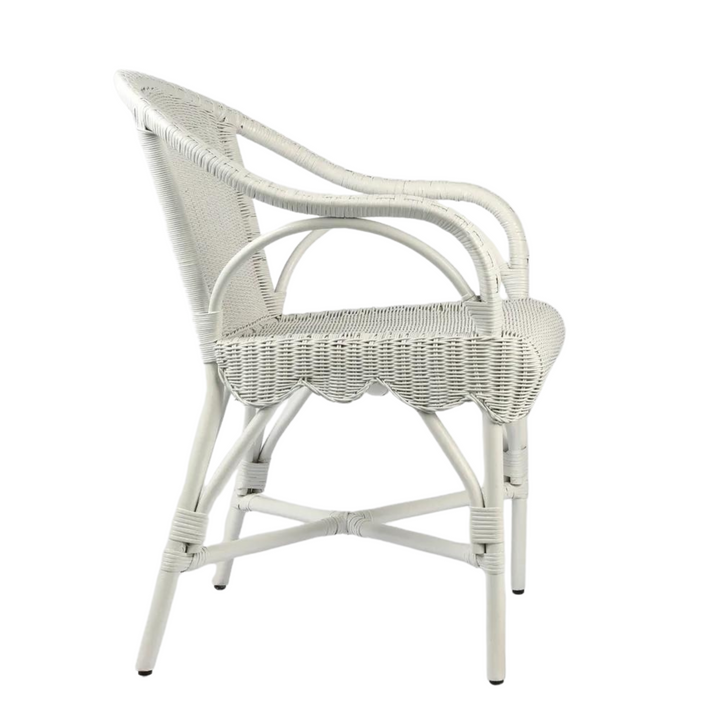 Belle Rattan Armchair White