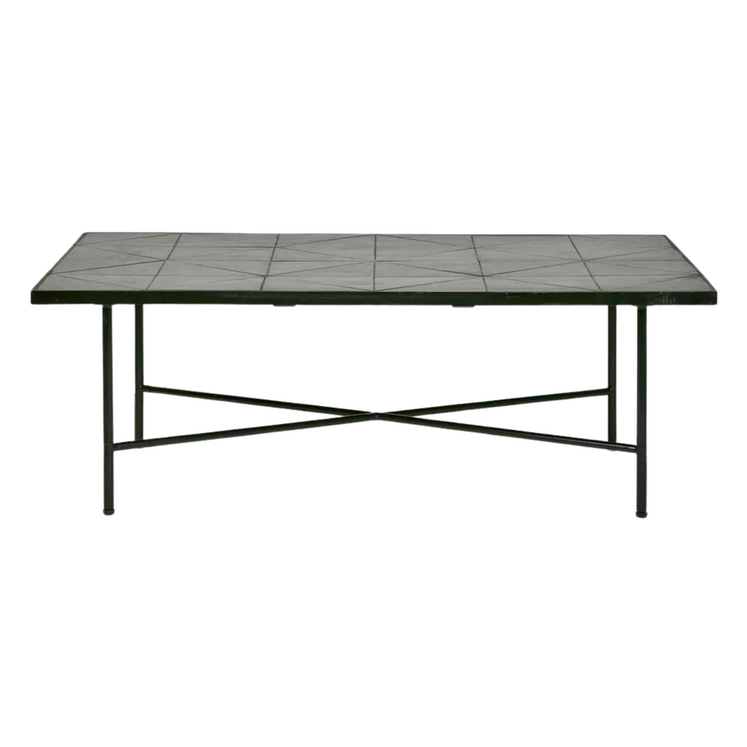 Sheffield Iron/Tiled Outdoor Coffee Table Black