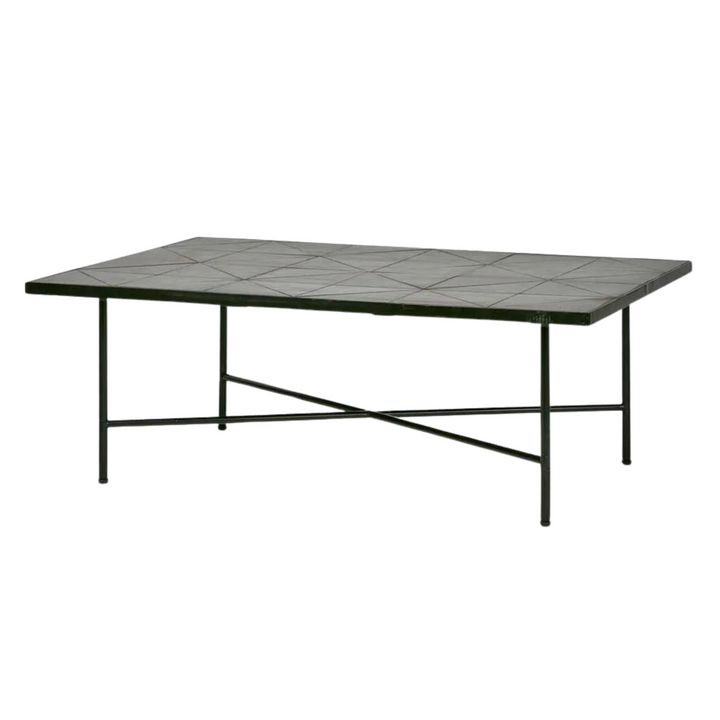 Sheffield Iron/Tiled Outdoor Coffee Table Black