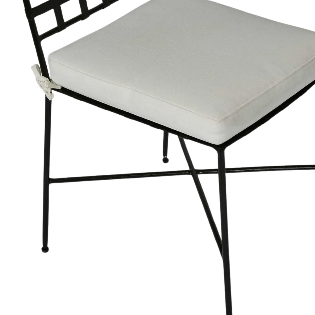 Sheffield Iron Outdoor Dining Chair with cushion