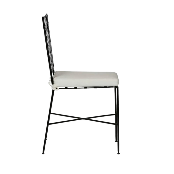 Sheffield Iron Outdoor Dining Chair with cushion