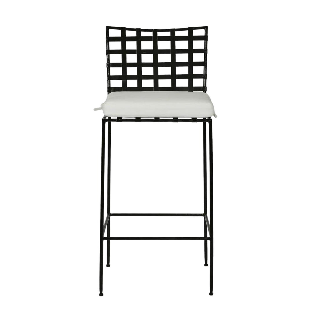 Sheffield Iron Outdoor Bar Chair with cushion
