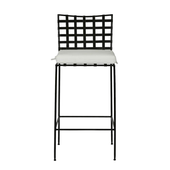 Sheffield Iron Outdoor Bar Chair with cushion