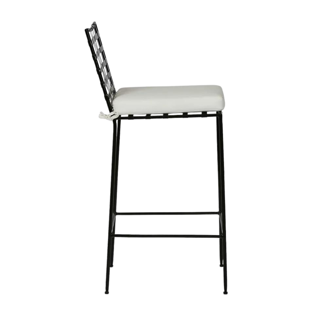 Sheffield Iron Outdoor Bar Chair with cushion