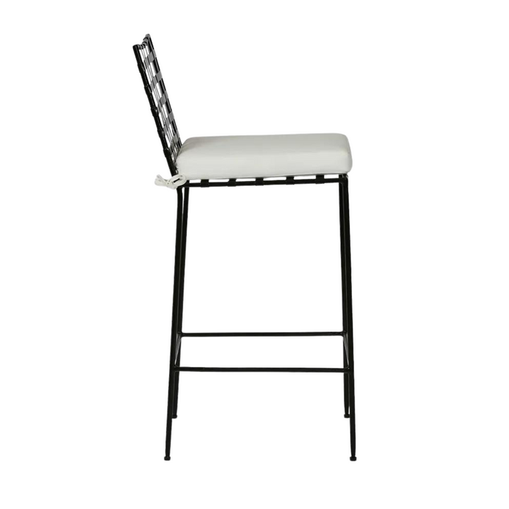Sheffield Iron Outdoor Bar Chair with cushion