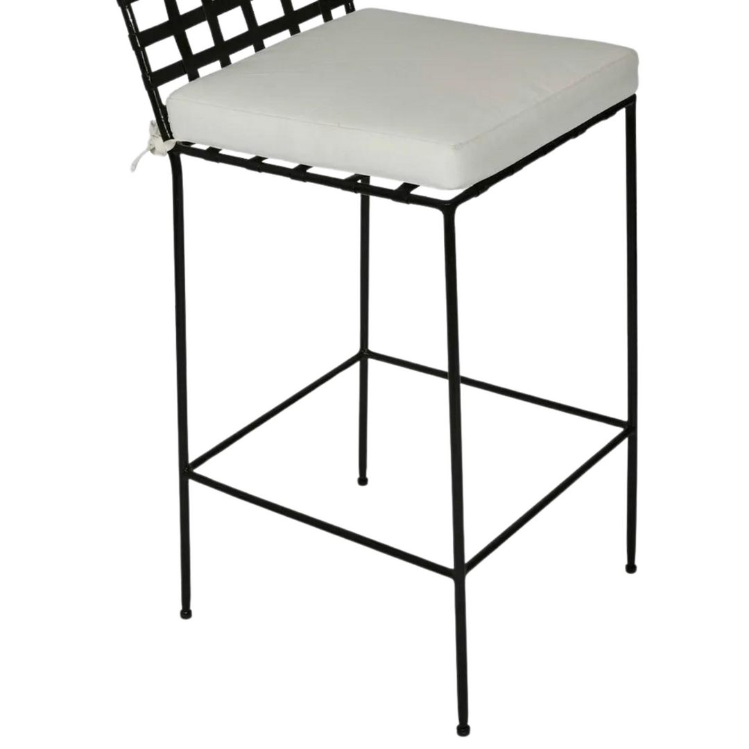 Sheffield Iron Outdoor Bar Chair with cushion