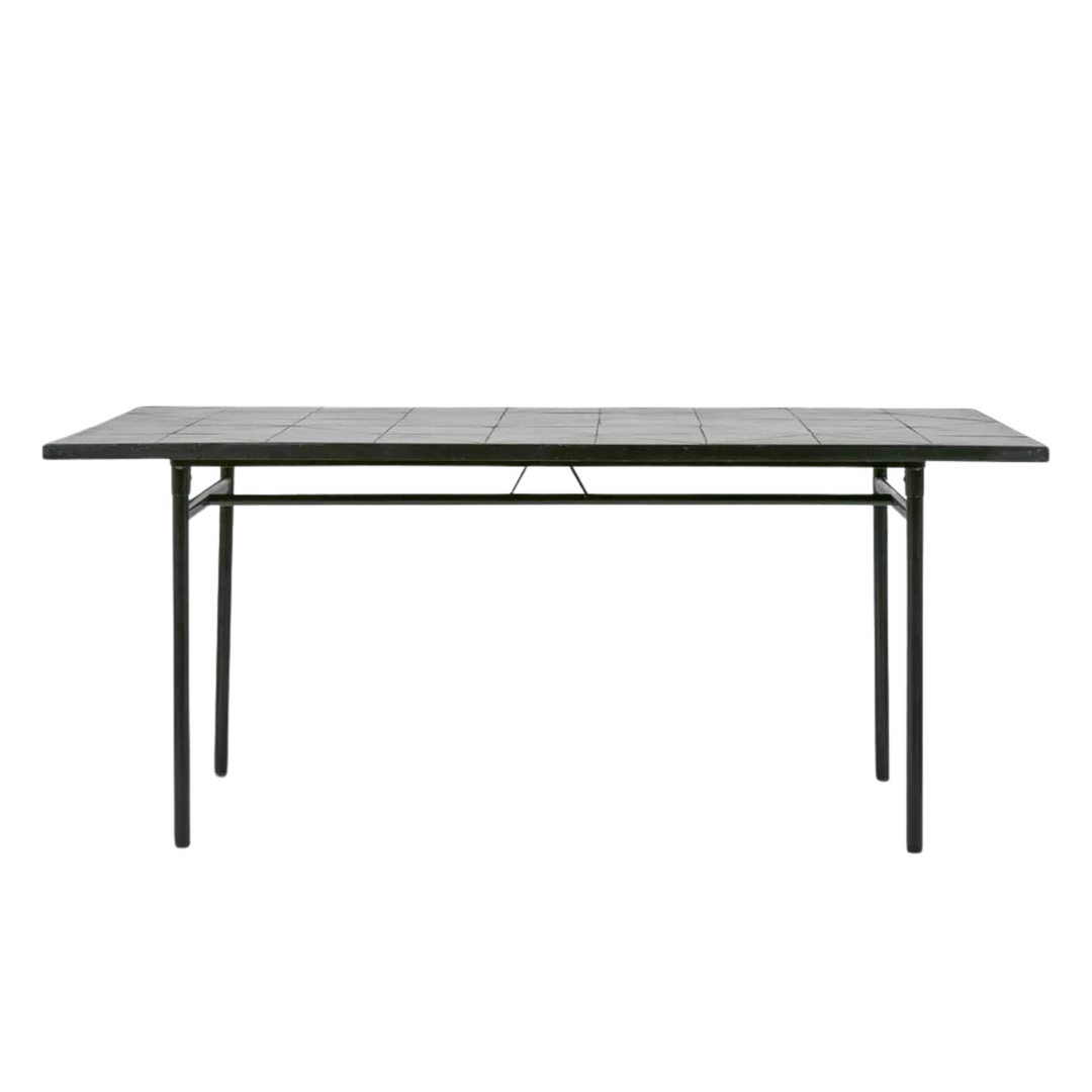 Sheffield Iron/Tiled Outdoor Dining Table Black