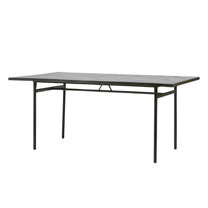 Sheffield Iron/Tiled Outdoor Dining Table Black
