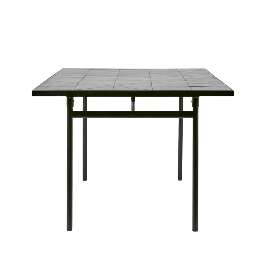 Sheffield Iron/Tiled Outdoor Dining Table Black