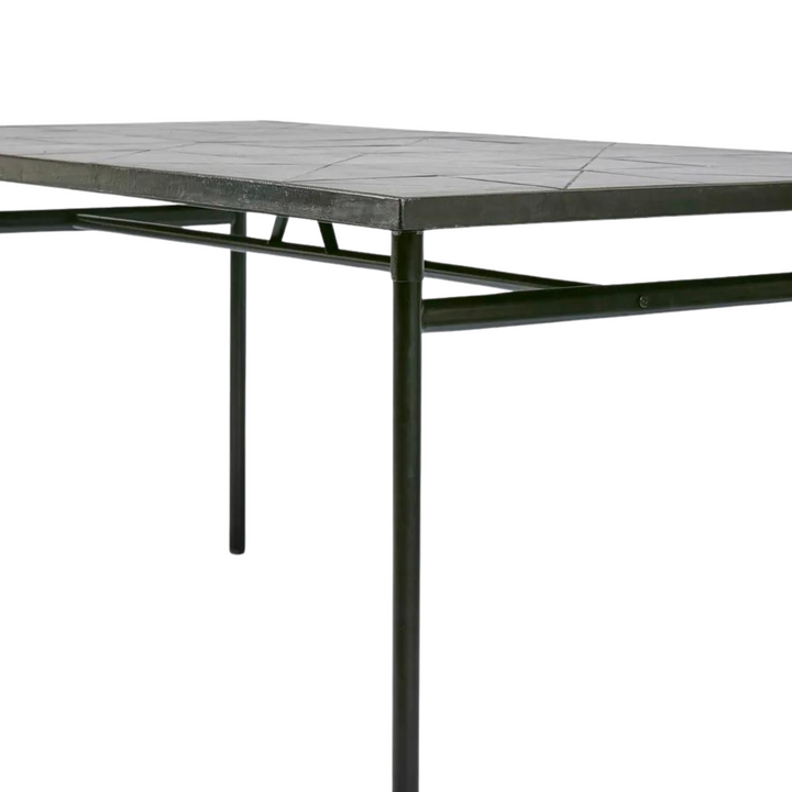 Sheffield Iron/Tiled Outdoor Dining Table Black