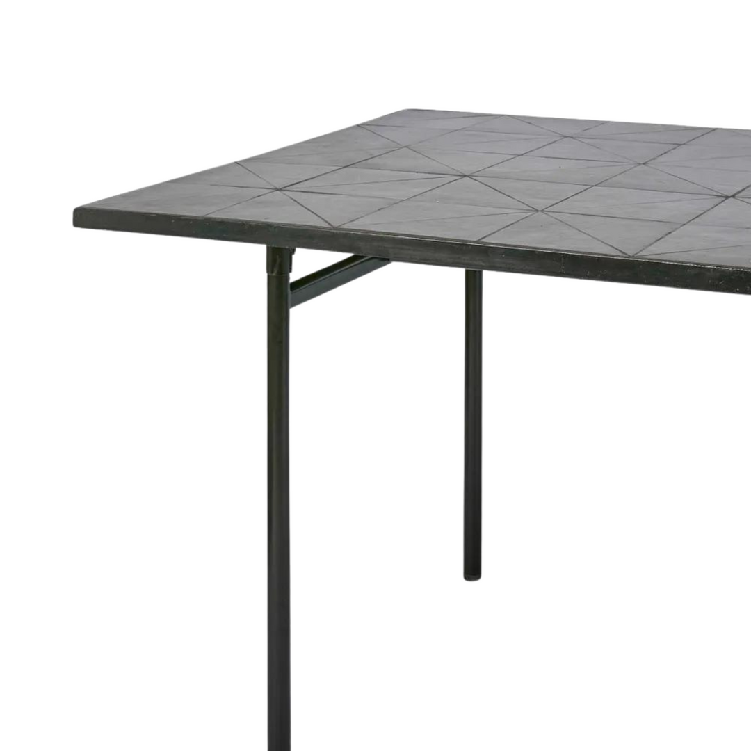 Sheffield Iron/Tiled Outdoor Dining Table Black