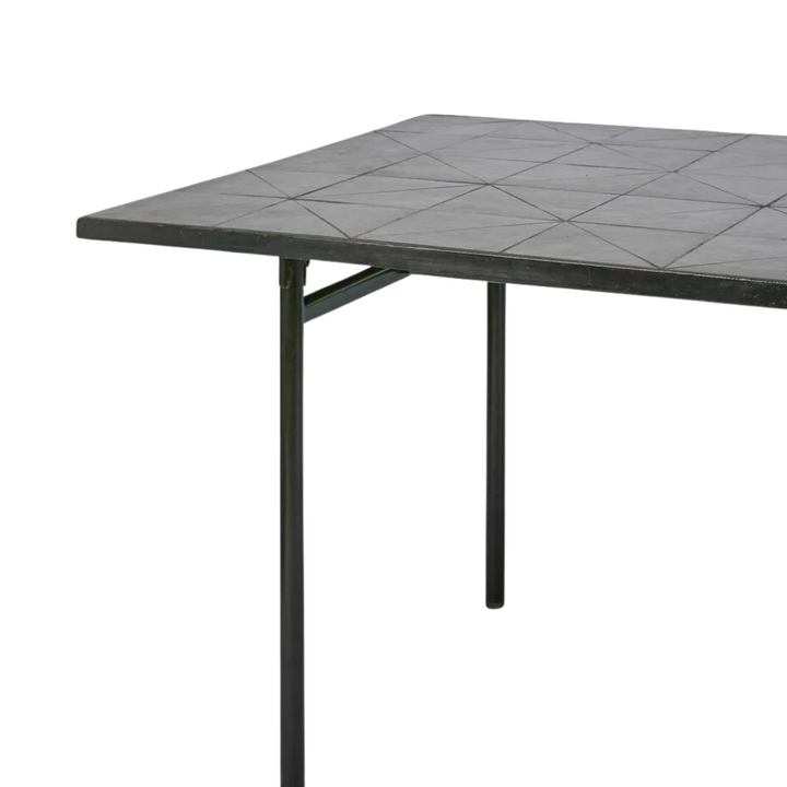Sheffield Iron/Tiled Outdoor Dining Table Black