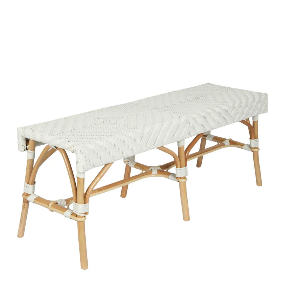 Missoli Rattan Bench Ivory