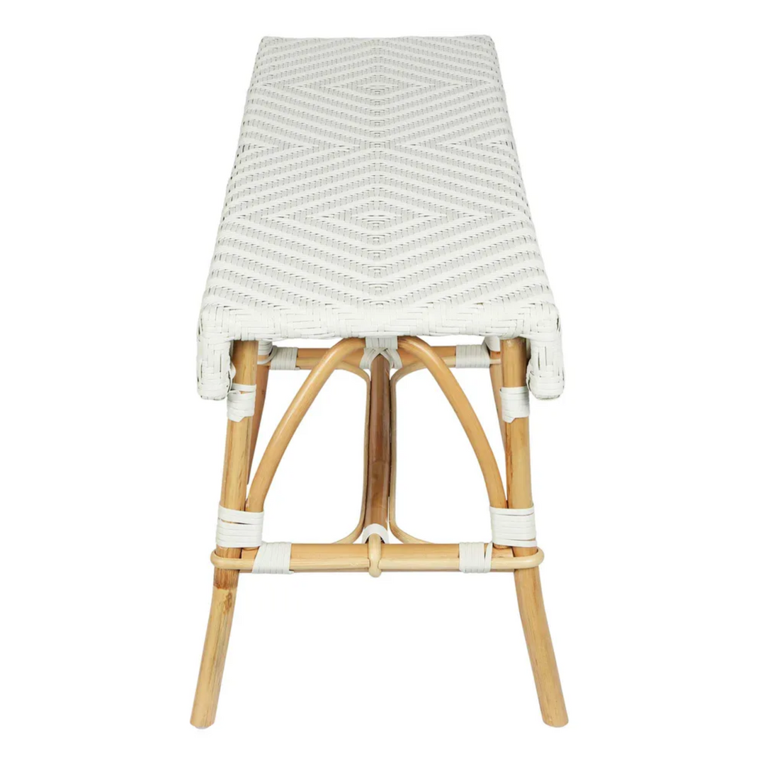 Missoli Rattan Bench Ivory