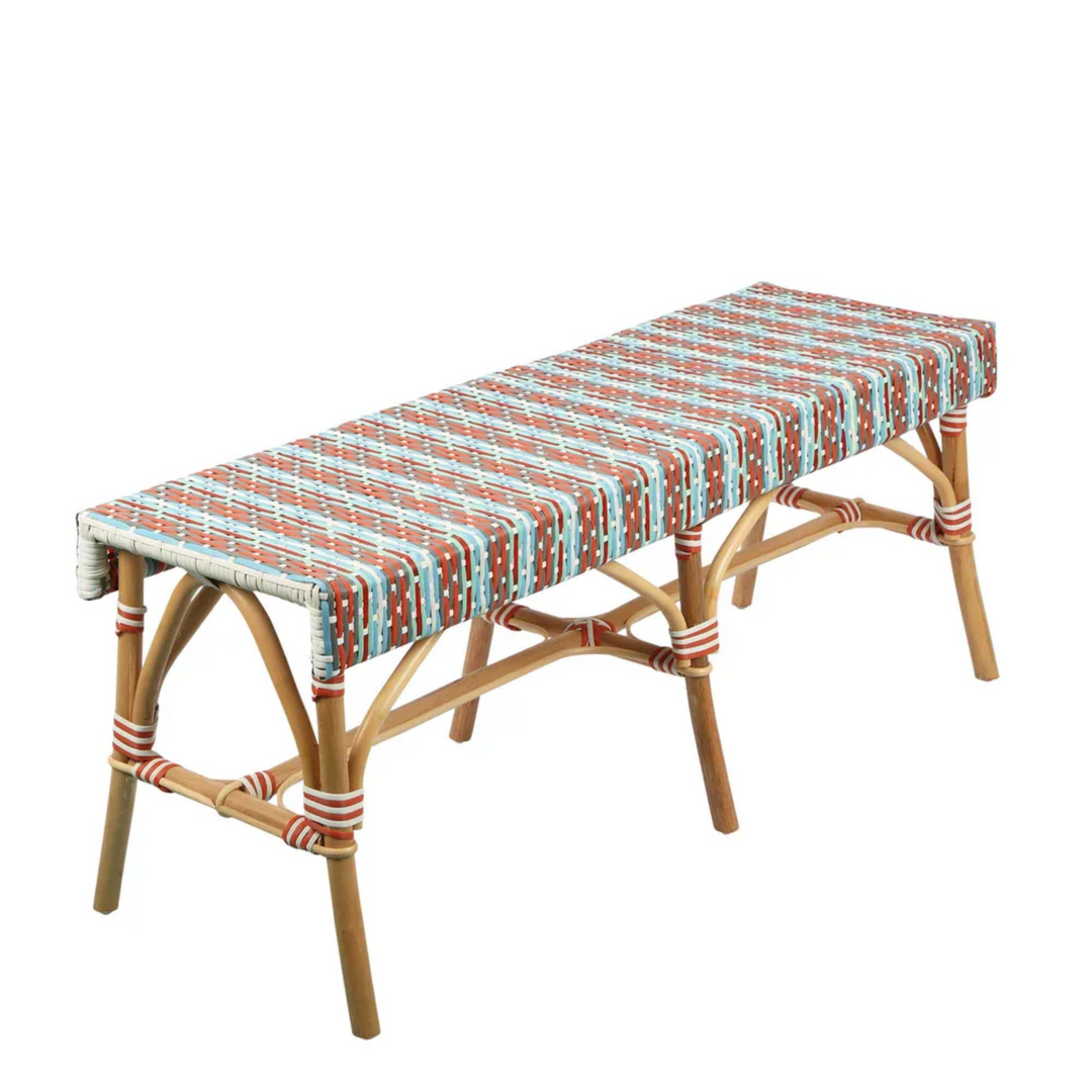 Missoli Rattan Bench Multi Colour