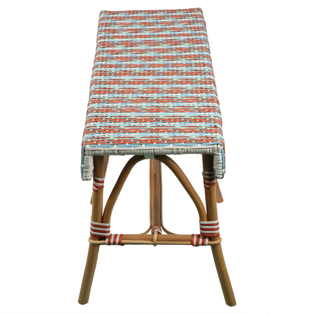 Missoli Rattan Bench Multi Colour