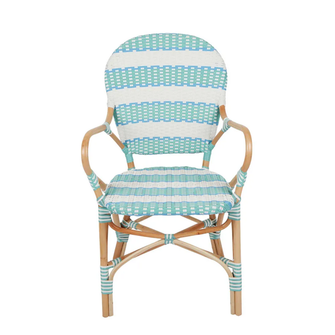 Brighton Rattan Chair Aqua Blue