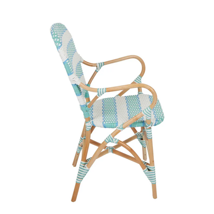 Brighton Rattan Chair Aqua Blue