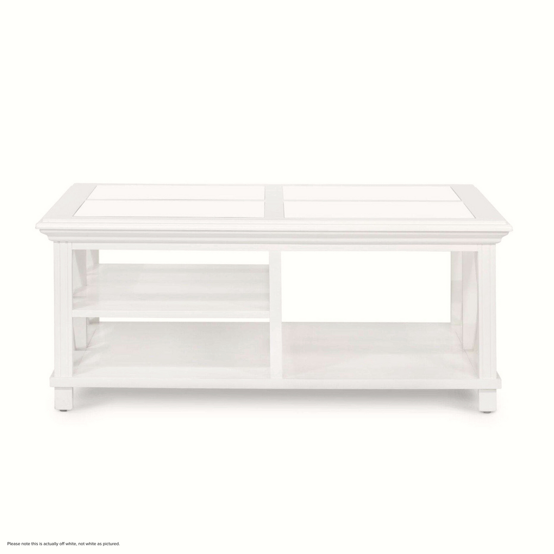 Sorrento Large Glass Coffee Table Cream