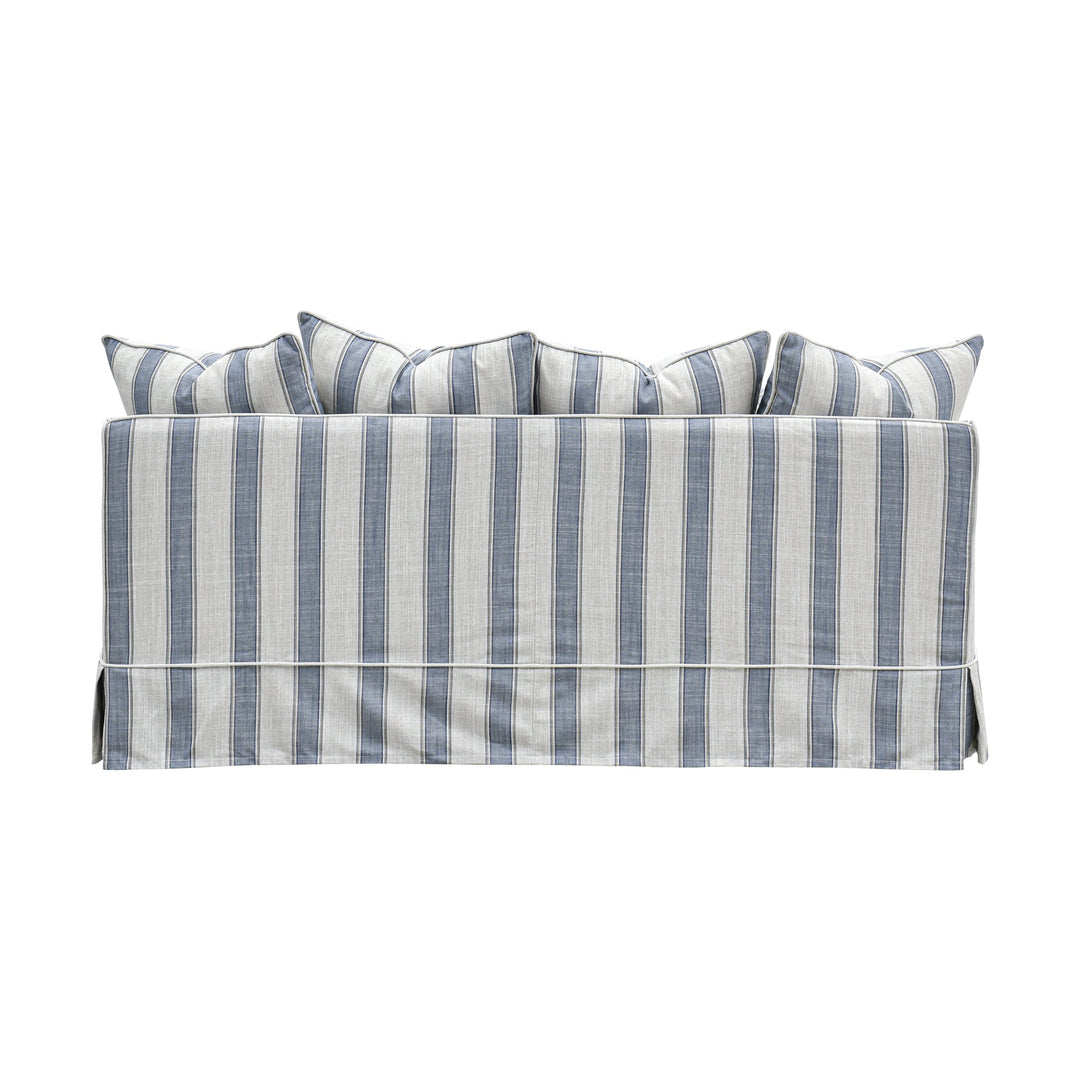 Slip Cover Only - Noosa 2.5 Seat Hamptons Sofa Blue Sky Stripe Linen Blend