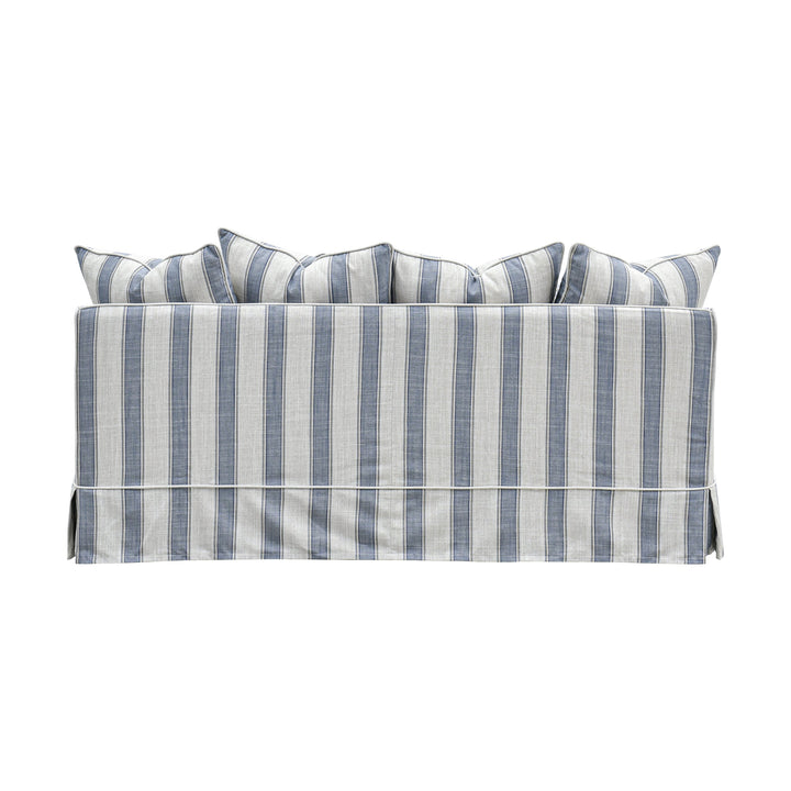 Slip Cover Only - Noosa 2.5 Seat Hamptons Sofa Blue Sky Stripe Linen Blend