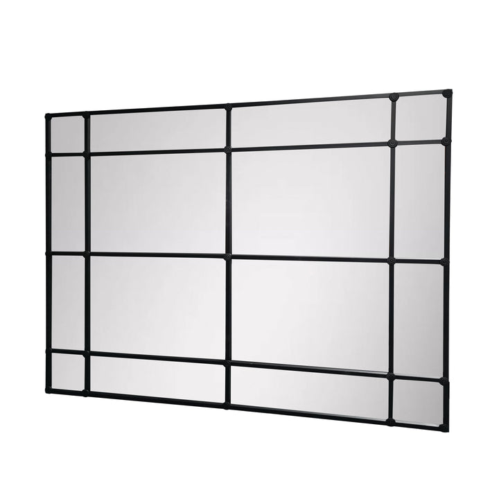 Crawford Rectangular 16 Pane Mirror Black Matt