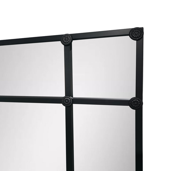 Crawford Rectangular 16 Pane Mirror Black Matt