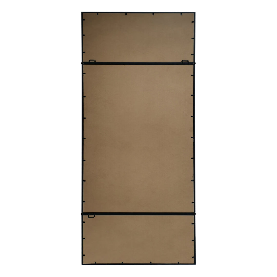 Rectangular 12 Pane Mirror Black Matt