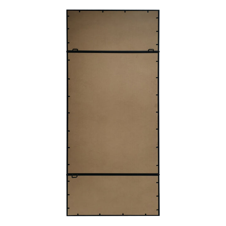 Rectangular 12 Pane Mirror Black Matt