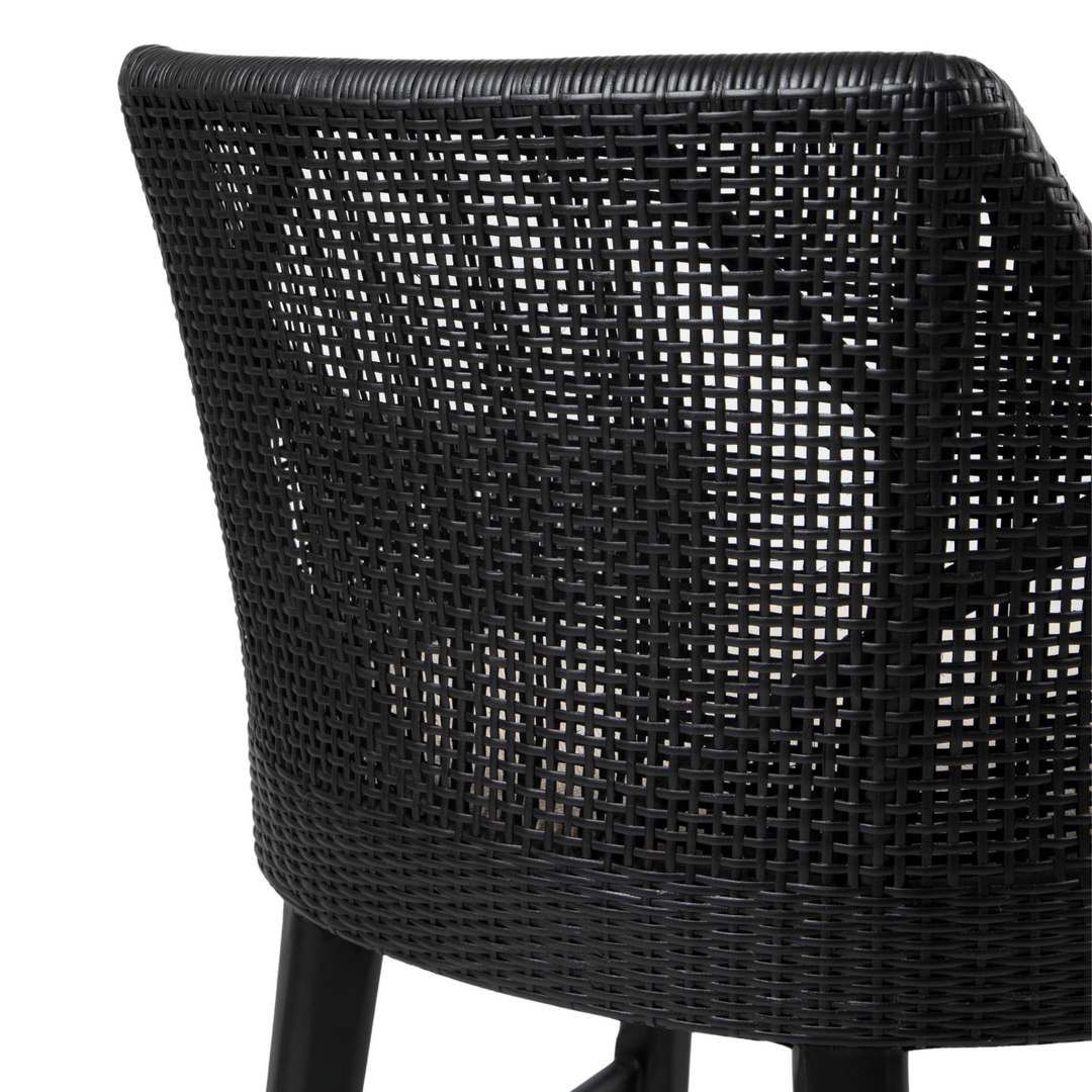 Charlotte Rattan Counter Stool Black