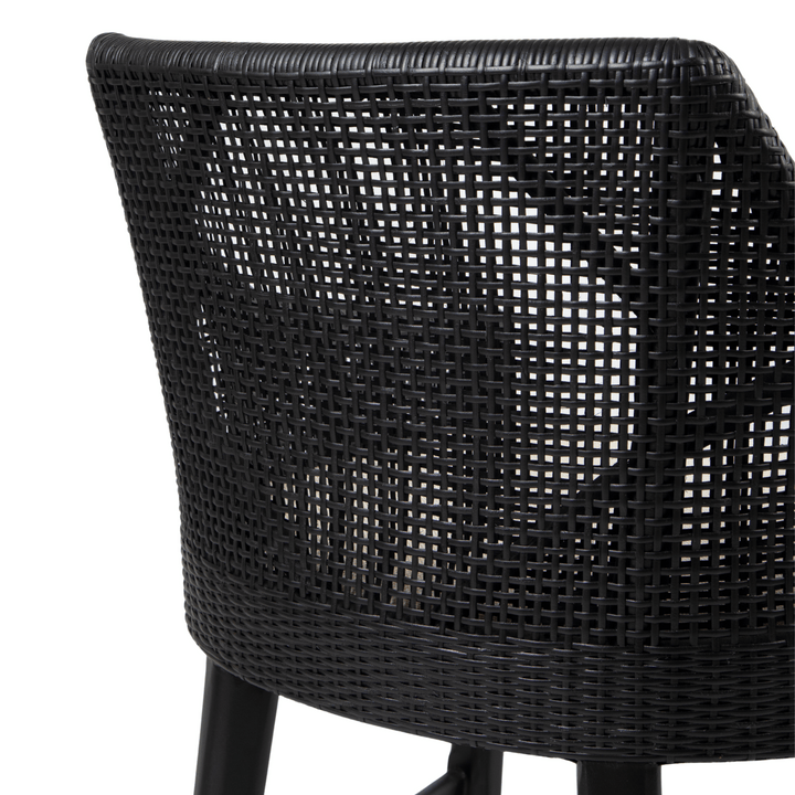 Charlotte Rattan Counter Stool Black